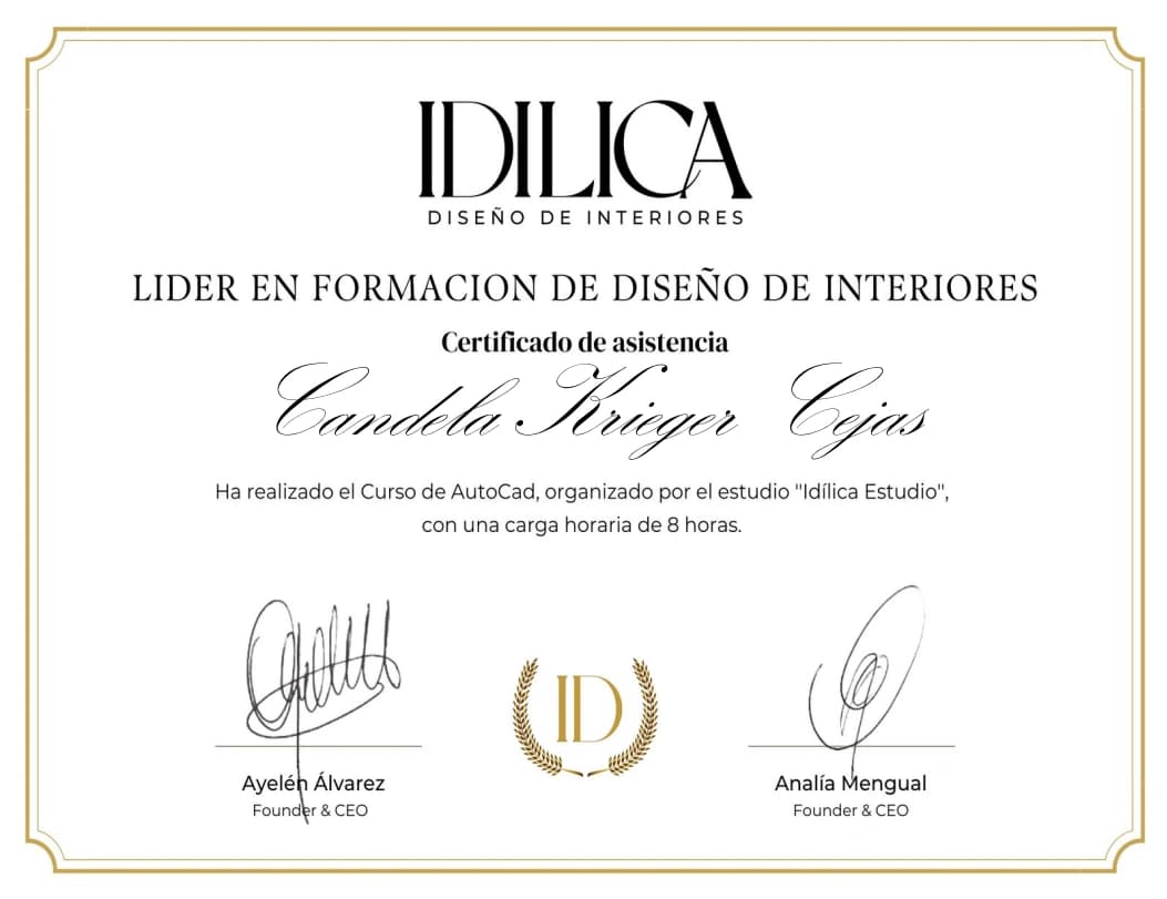 Certificado del curso de AutoCAD